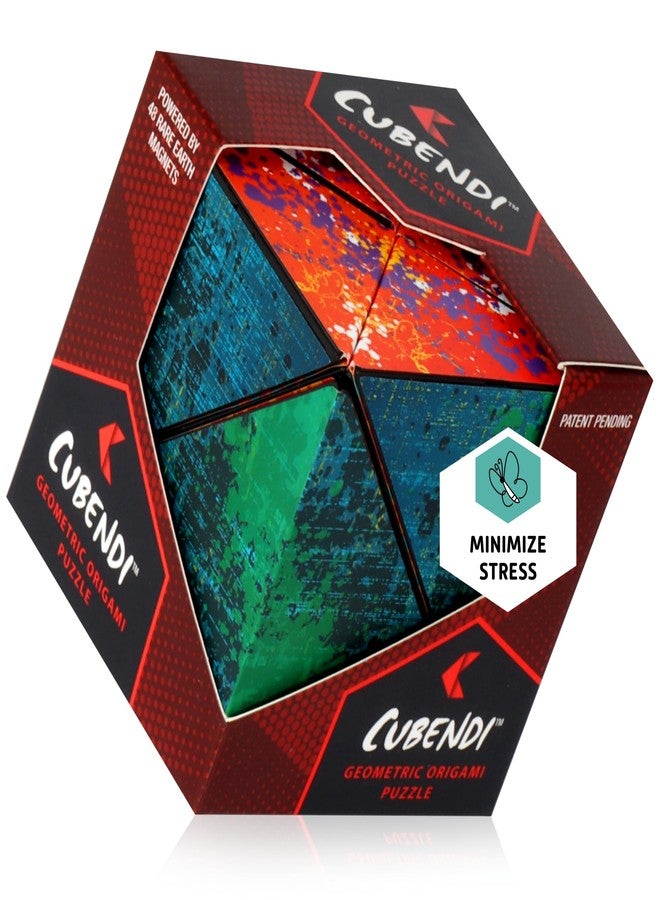 CUBENDI Geometric Origami Puzzle - Infinity Fidget Cube for Adults, Kids & Teens - Mesmerizing & Magnetic Shape Shifting Box w/48 Rare Earth Magnets - by Fun in Motion Toys (Twist) - Image 1